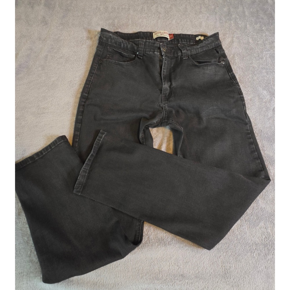 Hudson & Barrow NYC Men Black Slim Stretch Denim Jeans Size 34